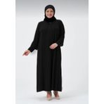 BENAY KADIN BÜYÜK BEDEN ŞİFON ANNE ABİYE SİYAH 48