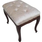 Benc 13741 Puf Kapitone Avangart Babyface Kumaş Krem Kayın Retro Ayak El Yapım