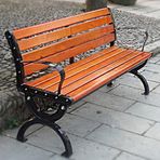 Bench Outdoor Bench Seat - Sırtı Açık Bahçe Bankı Sandalyesi, Metal Çerçeve ve Korozyona Dayanıklı Masif Ahşap Oturma Yerleri, Arka Bahçe, Güverte, Çim, Havuz Kenarı, Açı,With Backrest-120cm/47.2in