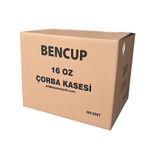 Bencup 20 Paket 25 Adet 16 Oz Kapaklı Karton Çorba Kasesi