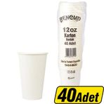 Bencup Karton Bardak Tasarımlı 12 Oz 40'Lı Paket