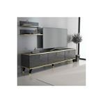 Bendır Mermer - Altın Elite Gold Tv Ünitesi 180 Cm Z2003 Siyah