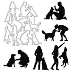 BENECREAT Evcil hayvan ve insan kesim kalıpları, insanlar eğitim köpek kalıp kesim kabartma şablonlar DIY Scrapbooking fotoğraf albümü dekoratif kabartma kağıt kartı