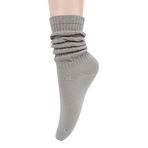 Benefeet Sox Slouch Scrunchy Gri Retro Düz Tıknaz Kadın Çorap