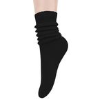 Benefeet Sox Slouch Scrunchy Siyah Retro Düz Tıknaz Kadın Çorap