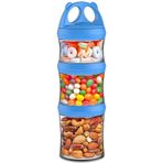 BeneLabel Atıştırmalık Kavanozları 3 Parça Bükümlü Kilit İstiflenebilir Konteynerler Seyahat, Süt, Protein Tozu, Atıştırmalıklar, Seyahat Eşyaları, BPA İçermez (Mavi, 28 oz)