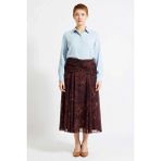 Benerly Kadın Büyük Beden Maxi Etek Tül Kumaş Etnik Desen Büzgü Detaylı Boho Chic Esnek Örme Günlük Rahat - Çok Renkli - 3XL