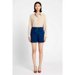 Benerly Kadın Büyük Beden Yüksek Bel A Line Denim Etek Taşlı Düğme Detaylı Kısa Kesim Rahat Günlük Modern - Mavi - 48