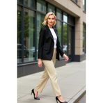Benerly Kadın Ceket Yaka Uzun Kol Regular Kalıp Dokuma Fonksiyonel Dayanıklı Kaliteli Konforlu Şık - 42 - Siyah