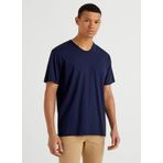 Benetton 123P3JE1J4264 V Yaka Lacivert Erkek T-Shirt