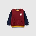 Benetton 3EB5G10BA Bordo Mix Slogan Baskılı Erkek Çocuk Sweatshirt