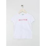 Benetton 3I1XC10H8 Beyaz Kız Çocuk T-shirt