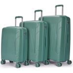 Benetton 3'lü Set Büyük Orta ve Kabin Boy %100 Polipropilen Valiz Yeşil 14BNT8001 - Valiz&Seyahat>Valiz Setleri>3'lü Valiz Seti