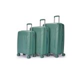 Benetton 3'lü Set Büyük Orta Ve Kabin Boy %100 Polipropilen Valiz Yeşil 14Bnt8001