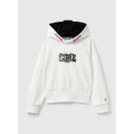 Benetton Baskılı Kız Çocuk Beyaz Sweatshırt 330SC203S 074 - 6 - 7 Yaş