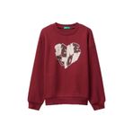 Benetton Baskılı Kız Çocuk Sweatshırt 3J68C10Q0, Mor - Mavi, 7-8 Yaş