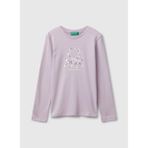 Benetton Baskılı Lila Kız Çocuk T-Shirt 3I9WC10Q2 - 11 - 12 Yaş