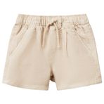 Benetton Bebek Bej Keten Karışımlı Sahte Cepli Büzgü İpli Şort, Bej, 6-9 Ay