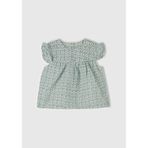 Benetton Bebek Buz Mavi Tamamı Desenli Kolu Fırfırlı Arkası Düğmeli Gömlek, Buz Mavi, 1-3 Ay