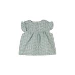 Benetton Bebek Buz Mavi Tamamı Desenli Kolu Fırfırlı Arkası Düğmeli Gömlek, Buz Mavi, 3-6 Ay