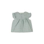 Benetton Bebek Buz Mavi Tamamı Desenli Kolu Fırfırlı Arkası Düğmeli Gömlek, Buz Mavi, 9-12 Ay