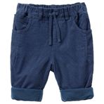 Benetton Bebek Lacivert Beli Elastik Büzgü İpli Kıvrık Paça Pantolon