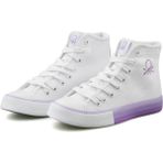 Benetton Benetton® | BN-30189 Beyaz Lila - Kadın Spor Ayakkabı - 001-Beyaz