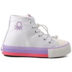 Benetton Bn-30651 Bilek Boy Keten Sneakers Çocuk Ayakkabı - Beyaz - Lila