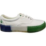 Benetton BN-30696 Keten Sneakers Spor Ayakkabı - Beyaz-Yeşil