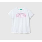 Benetton BNT-G-3096C10C8-23Y Kız Çocuk T-Shirt - 7 - 8 Yaş - Beyaz