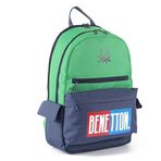 Benetton BNT03785 Yeşil-Lacivert Unisex Sırt Çantası