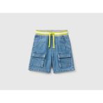 Benetton Erkek Bebek Denim Şort - Mavi - 1 - 1,5 Yaş
