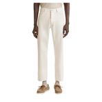 Benetton Erkek Beyaz%100 Pamuk Beli Logo Etiketli 5 Cepli Straight Fit Pantolon