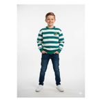 Benetton Erkek Çizgili Sweatshirt 4-14 Yaş Yeşil