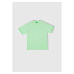 Benetton Erkek Çocuk Açık Yeşil Soluk Efektli Logo İşlemeli Oversize T-Shirt, Açık Yeşil, 6-7 Yaş