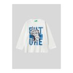Benetton Erkek Çocuk Baskılı Sweatshirt 1-6 Yaş Beyaz