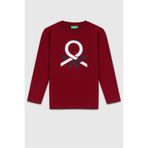 Benetton Erkek Çocuk Baskılı Sweatshirt 6-14 Yaş Bordo