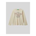 Benetton Erkek Çocuk Baskılı Sweatshirt 6-14 Yaş Krem