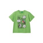 Benetton Erkek Çocuk Fıstık Yeşili Fotoğraf Baskılı Bisiklet Yaka T-Shirt