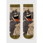 Benetton Erkek Çocuk Haki Tom ve Jerry Baskılı Uzun Soket Çorap