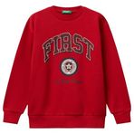 Benetton Erkek Çocuk Kırmızı Çok Renkli Baskılı Relaxed Fit Sweatshirt, Kırmızı, 12-18 Ay