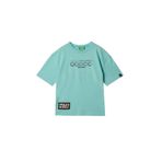 Benetton Erkek Çocuk Su Yeşili Smiley World Baskılı Logo Etiketli T-Shirt