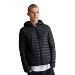 Benetton Erkek Siyah Polyester Dolgulu Regular Fit Kapüşonlu Puffer Mont