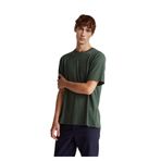 Benetton Erkek Yeşil%100 Pamuk Logo İşlemeli Bisiklet Yaka T-Shirt