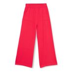 Benetton Kadın Koyu Pembe%100 Koton Geniş Paça Triko Pantolon