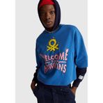 Benetton Kadın Mavi%100 Pamuk Boxy Fit Crop Stranger Things Baskılı T-shirt