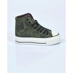 Benetton Kadın Platform Sneaker - Kamuflaj Desenli - Bağcıklı - Günlük - Yeşil