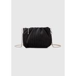 Benetton Kadın Siyah Simli Zincir Askılı Kadife Clutch Çanta