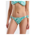 Benetton Kadın Turkuaz Desenli Yandan Bağlamalı Düşük Bel Bikini Altı, Turkuaz, M