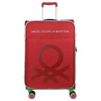 Benetton Kırmızı Trolley 50 cm PP Kağıt Malzeme ile Hafif Unisex Valiz Esnek Yapılı